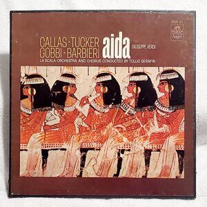 AIDA Callas, Tucker, Gobbi, Barbieri- La Scala Verdi Orchestra- Angel 3525 C/L